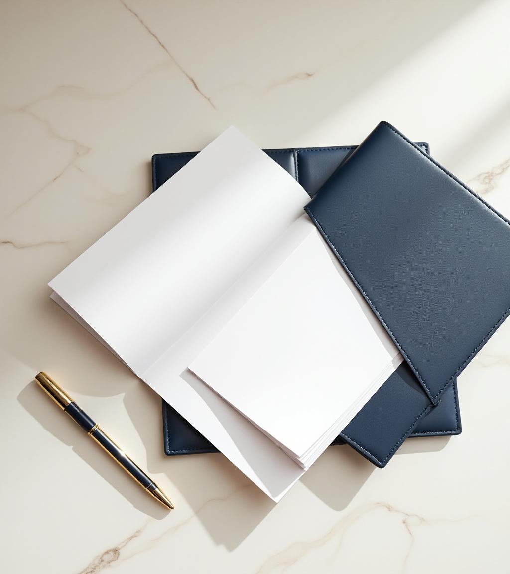 Collection of diverse legal documents and a fountain pen on a desk